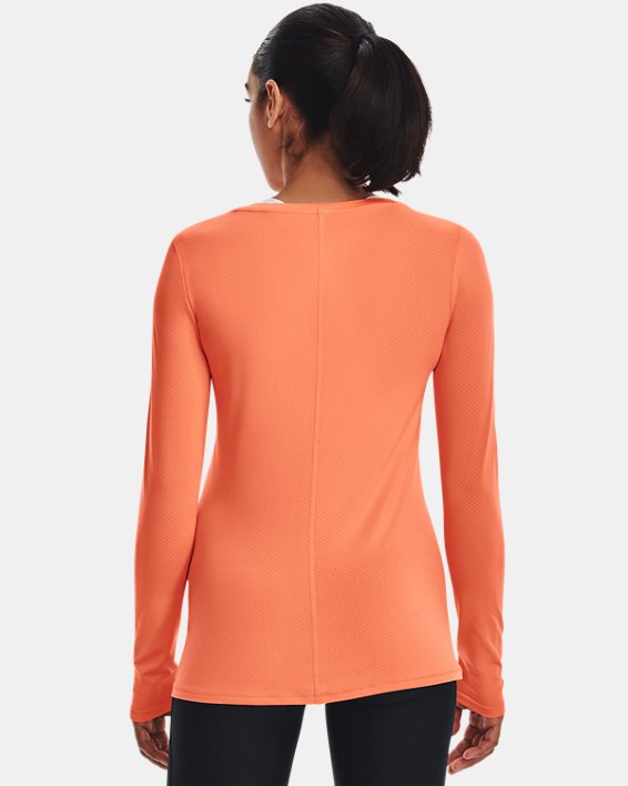 Women's HeatGear® Armour Long Sleeve in Orange image number 1